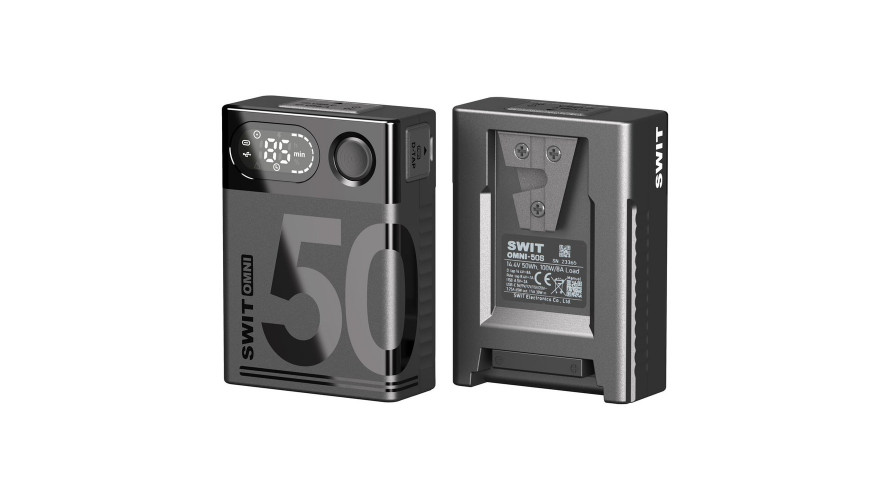 SWIT OMNI-50S – мини V-mount батерия 50 Wh с USB-C и LCD