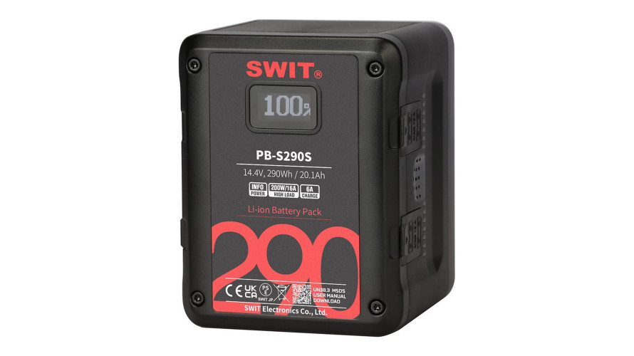 SWIT PB-S290S – квадратна V-mount батерия 290 Wh за кино камери