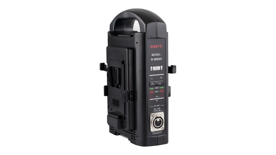 SWIT S-3822S – 2-канално V-mount зарядно с адаптерен изход