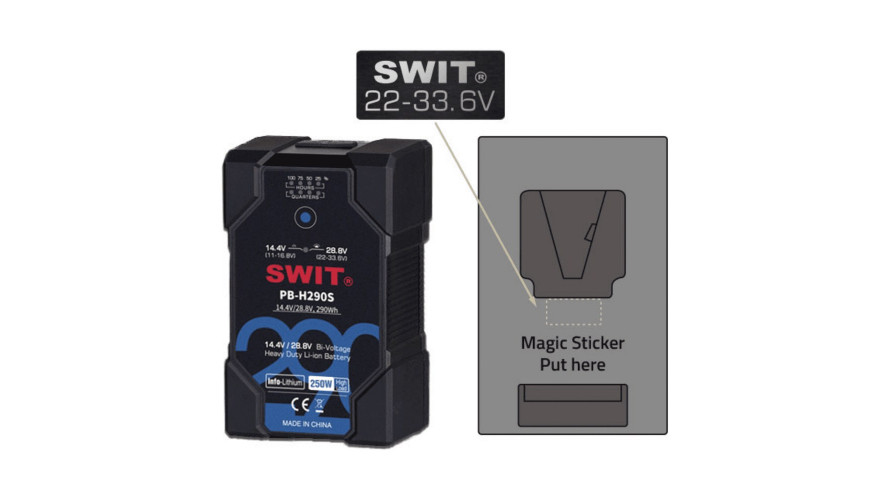SWIT Magic Sticker – стикери за 14/28 V батерии PB-H SWIT Magic Sticker – стикери за 14/28 V батерии PB-H